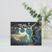 Cartoon Halloween Swing Dance Briefkaart (Staand voorkant)