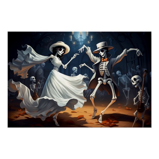 Cartoon Halloween Swing Dance Perfect Poster (Voorkant)