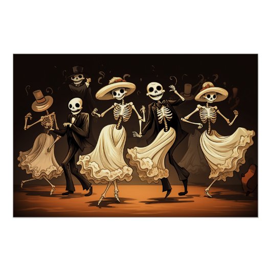 Cartoon Halloween Swingdansen Perfect Poster (Voorkant)