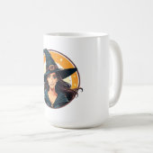 Cartoon halloween witch portrait koffiemok (Voorkant rechts)