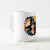 Cartoon halloween witch portrait koffiemok (Voorkant links)