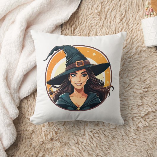 Cartoon halloween witch portrait kussen (Deken)