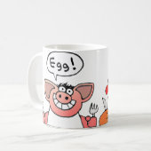 Cartoon Ham & Egg Breakfast Mok (Voorkant links)