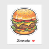 Cartoon hamburger illustratie sticker (Vel)