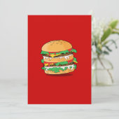 Cartoon Hamburger Invitation Kaart (Staand voorkant)