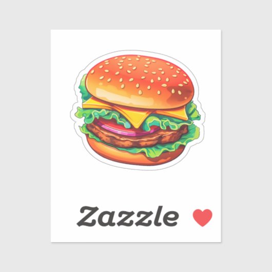 Cartoon hamburger sticker (Vel)