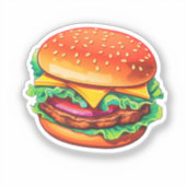 Cartoon hamburger sticker (Voorkant)