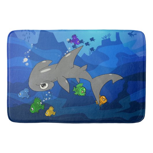 Cartoon Hammerhead Shark Badmat (Voorkant)