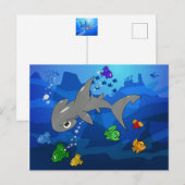Cartoon Hammerhead Shark Briefkaart (Voorkant / Achterkant)
