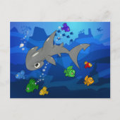 Cartoon Hammerhead Shark Briefkaart (Voorkant)
