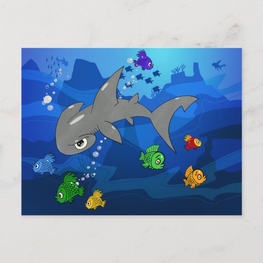 Cartoon Hammerhead Shark Briefkaart (Voorkant)