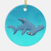 Cartoon Hammerhead Shark Ceramic Ornament (Voorkant)