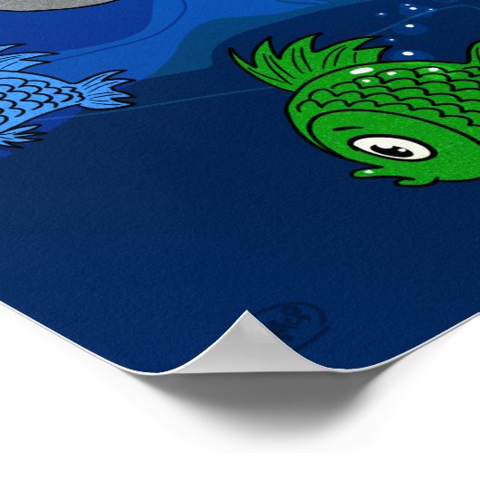 Cartoon Hammerhead Shark Poster (Hoek)