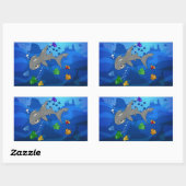 Cartoon Hammerhead Shark Rechthoekige Sticker (Vel)