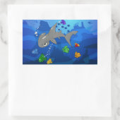 Cartoon Hammerhead Shark Rechthoekige Sticker (Tas)