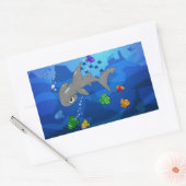 Cartoon Hammerhead Shark Rechthoekige Sticker (Envelop)