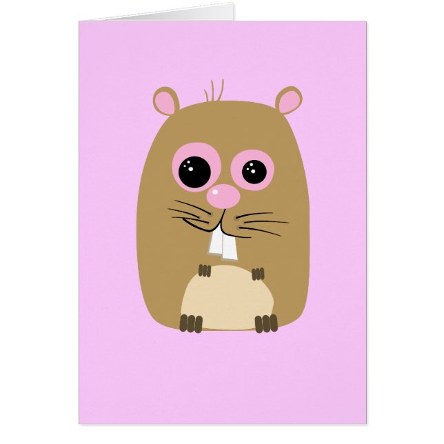 Cartoon Hamster Kaart (Voorkant)