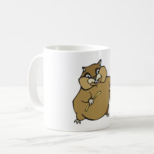 Cartoon Hamster Koffiemok (Voorkant links)