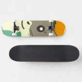 Cartoon Hamster met een veelkleurige sjaal Persoonlijk Skateboard (Horizontaal)