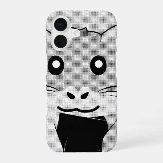 Cartoon Hamster Scarfed Joy iPhone 16 Hoesje (Achterkant)