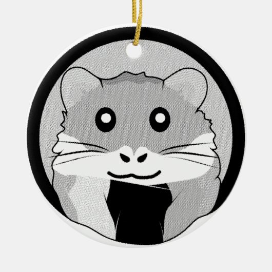 Cartoon Hamster Scarfed Joy Keramisch Ornament (Voorkant)