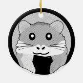 Cartoon Hamster Scarfed Joy Keramisch Ornament (Achterkant)