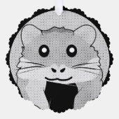 Cartoon Hamster Scarfed Joy Ornament Kaart (Voorkant)