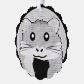 Cartoon Hamster Scarfed Joy Ornament Kaart (Links)