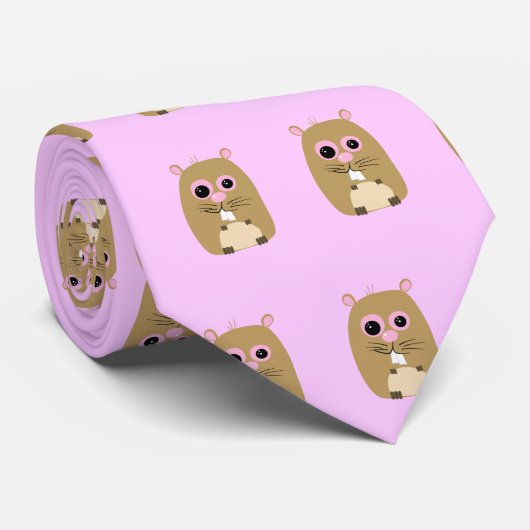 Cartoon Hamster Stropdas (Opgerold)