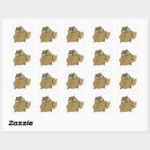 Cartoon Hamster Vierkante Sticker (Vel)