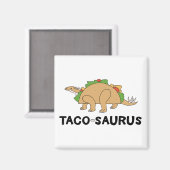 Cartoon Hand Drawn Taco Dinosaur Tacosaurus Rex Magneet (Voorkant / Achterkant)
