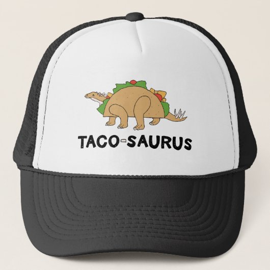 Cartoon Hand Drawn Taco Dinosaur Tacosaurus Rex Trucker Pet (Voorkant)