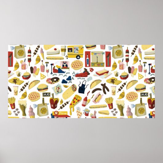 Cartoon handgetekende onderdelen van het festival  poster (Voorkant)