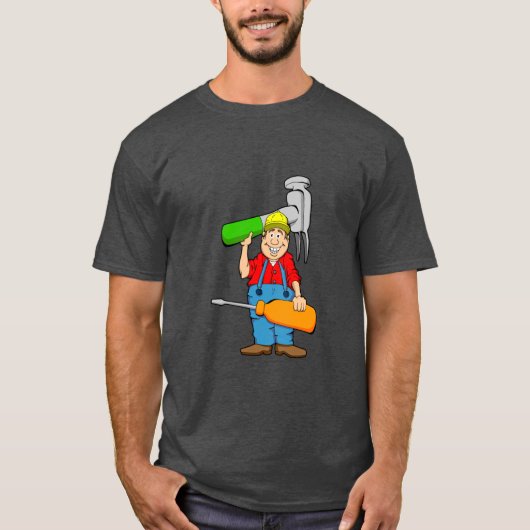 Cartoon Handyman Logo T-shirt (Voorkant)