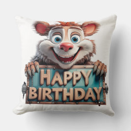 Cartoon Happy Birthday Illustratie Kussen