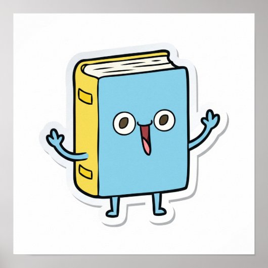 Cartoon Happy Book Poster (Voorkant)