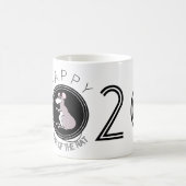 Cartoon Happy Chinees Rat Nieuwjaar 2020 Witte mok (Center)