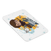 Cartoon Harry and Hedwig Flying Past Hogwarts Magneet (Rechterzijde)