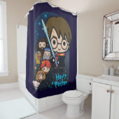 Cartoon Harry Potter Chamber of Secrets Graphic Douchegordijn (In situ)