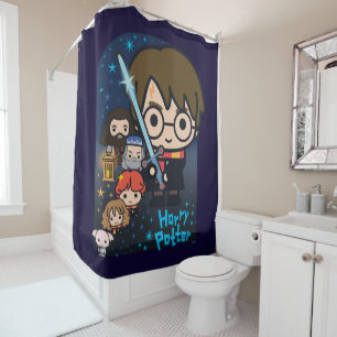 Cartoon Harry Potter Chamber of Secrets Graphic Douchegordijn