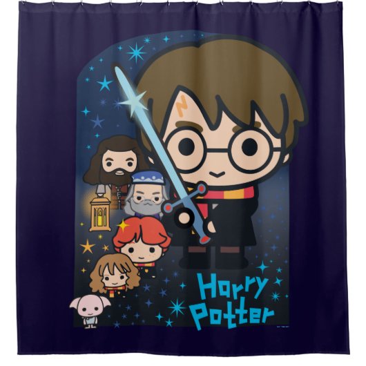 Cartoon Harry Potter Chamber of Secrets Graphic Douchegordijn (Voorkant)