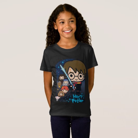 Cartoon Harry Potter Chamber of Secrets Graphic T-shirt (Voorkant volledig)