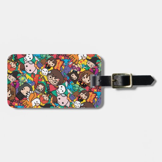 Cartoon Harry Potter Character Toss Pattern Bagagelabel (Voorkant horizontaal)