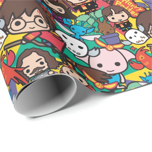 Cartoon Harry Potter Character Toss Pattern Cadeaupapier (Rol Hoek)