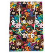 Cartoon Harry Potter Character Toss Pattern Medium Cadeauzakje (Achterkant)