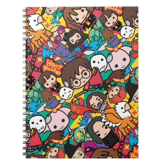 Cartoon Harry Potter Character Toss Pattern Notitieboek (Voorkant)