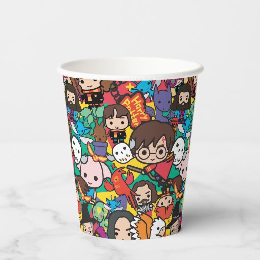 Cartoon Harry Potter Character Toss Pattern Papieren Bekers (Achterkant)