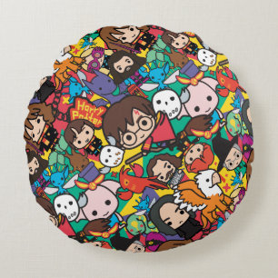 Cartoon Harry Potter Character Toss Pattern Rond Kussen