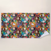 Cartoon Harry Potter Character Toss Pattern Strandlaken (Voorkant)