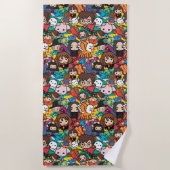 Cartoon Harry Potter Character Toss Pattern Strandlaken (Voorkant)